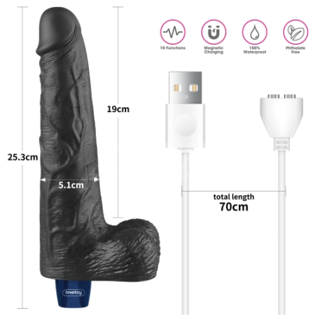 Реалистичный вибратор REAL SOFTEE 25 см BLACK