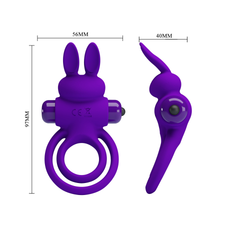 Эрекционное виброкольцо Pretty Love Penis Ring 3 Фиолетовое