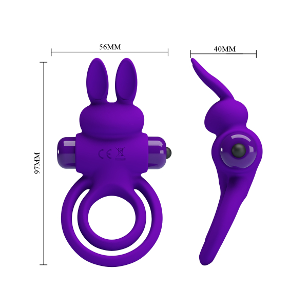 Эрекционное виброкольцо Pretty Love Penis Ring 3 Фиолетовое