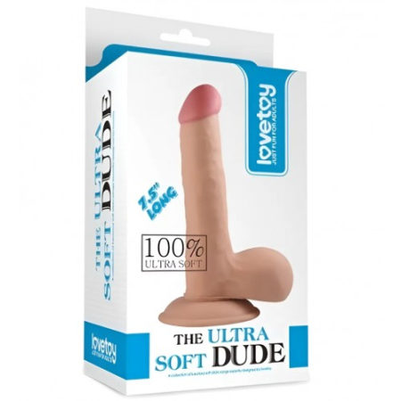 Реалистичный фаллос на присоске The Ultra Soft Dude 18 см
