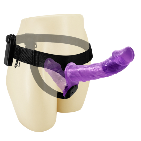 Страпон с вибрацией и вагинальной втулкой Baile Ultra Passionate Harness Violet