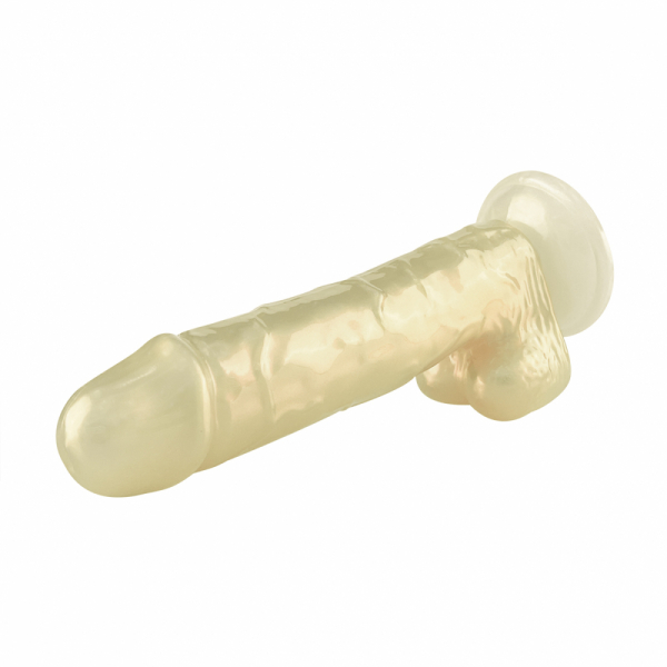 Перламутровый золотистый фаллоимитатор на присоске Keshi Pearl