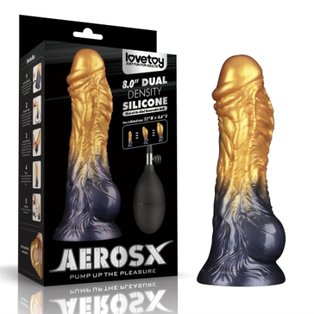 Надувной фаллоимитатор на присоске AERОSX Inflatable Dildo 21 см