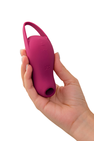 Вакуумно-волновой стимулятор клитора с вибрацией бордовый Pocket Pro 1 Satisfyer 