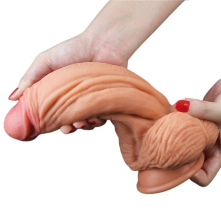 Широкий фаллос-гигант с рельефным стволом Lovetoy Nature Cock King Sized 25 см