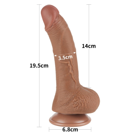 Реалистичный фаллоимитатор на присоске Sliding Skin Dual Layer Dong 19,5 см