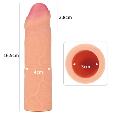 Удлиняющая насадка на пенис Revolutionary Silicone Nature Extender Uncircumcised телесная + 4 см