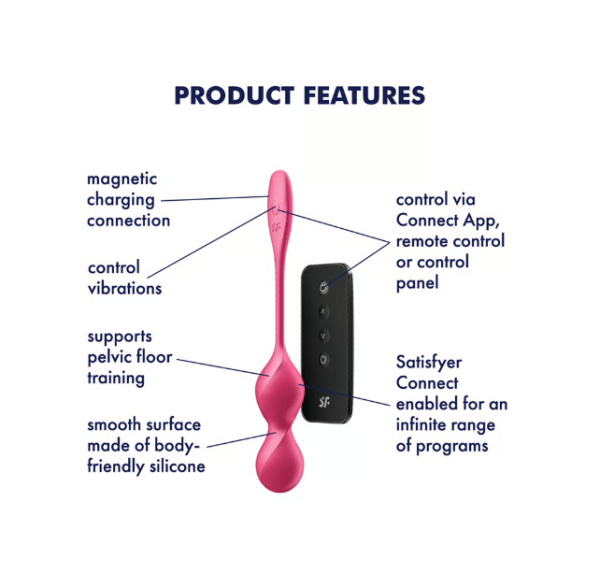 Смарт-виброшарики с пультом ДУ красные Love Birds 2 Satisfyer