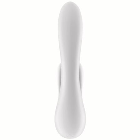 Смарт-вибратор с клиторальным стимулятором белый Double Flex Satisfyer
