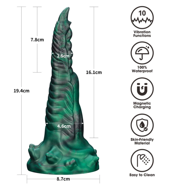 Вибратор в форме лапы с двумя когтями - Double-Claw Vibrating Silicone Dildo Savage Charm 10 режимов вибрации