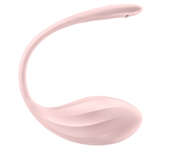 Вагинально-клиторальный смарт-стимулятор для ношения розовый Ribbed Petal Satisfyer 