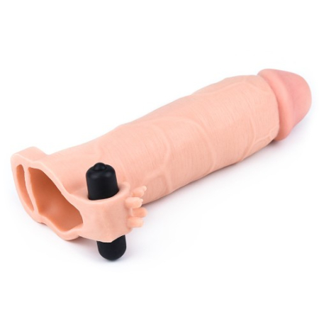 Удлиняющая насадка на пенис с вибрацией X-Tender Penis Sleeve + 5,5 см