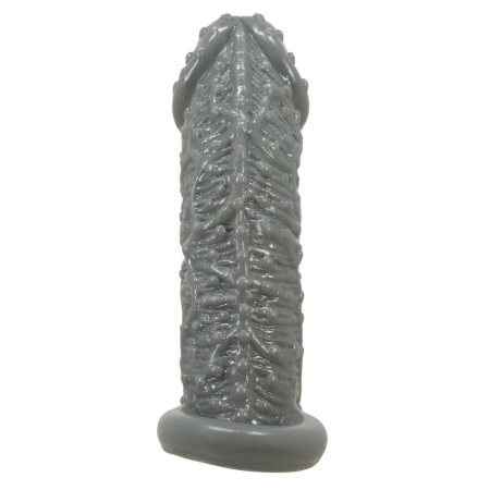 Увеличивающая насадка на пенис с рельефом серая Pretty Love Realistic Penis Sleeve Fogg