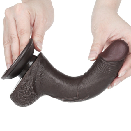 Реалистичный фаллоимитатор на присоске Sliding Skin Dual Layer Dong 19,5 см