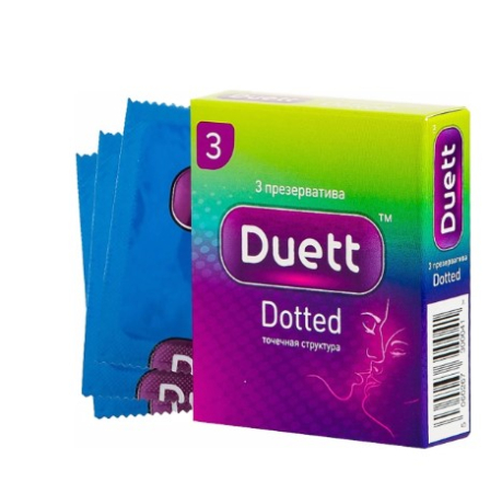 Презервативы с точечной структурой Duett Dotted (3 шт)