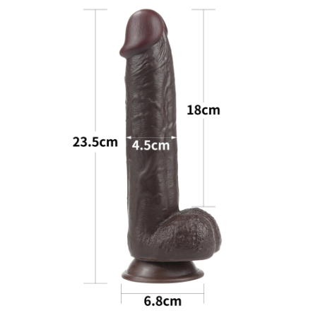 Черный фаллоимитатор на присоске Lovetoy Sliding-Skin Dual Layer Dong 24 см