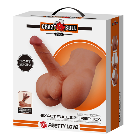 Реалистичный мастурбатор с анусом и фаллоимитатором Crazy Bull Rhyno