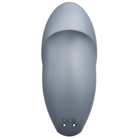 Клиторальный вибростимулятор с пульсацией серо-голубой Tap аnd Climax 1 Satisfyer
