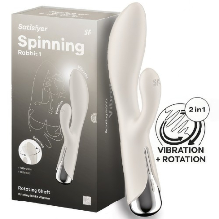 Вибратор-кролик с ротацией бежевый Spinning Rabbit 1 Satisfyer