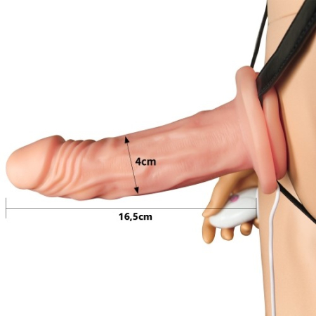 Фаллопротез c вибрацией Unisex Hollow Strap On