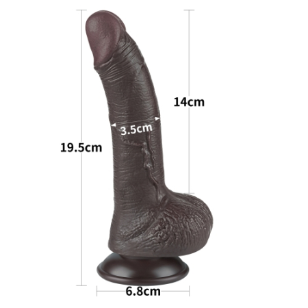 Реалистичный фаллоимитатор на присоске Sliding Skin Dual Layer Dong 19,5 см