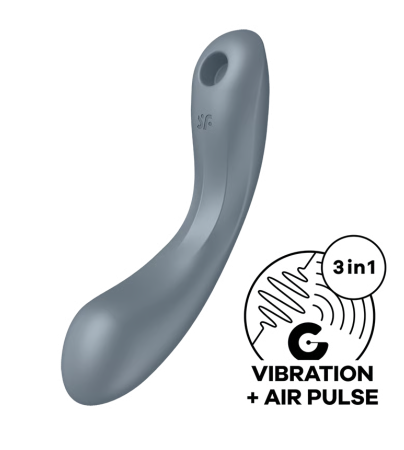 Вакуумный вибростимулятор для клитора и точки G серый Curvy Trinity 1 Satisfyer