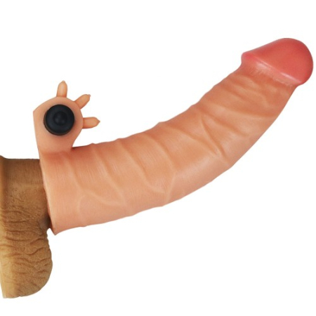 Насадка на пенис с вибрацией Revolutionary Silicone Nature Extender + 4 см