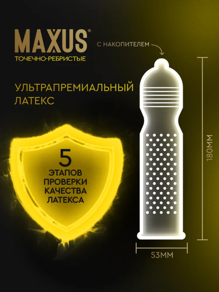 Презервативы Maxus Special точечно-ребристые в пластиковом кейсе (12 шт)