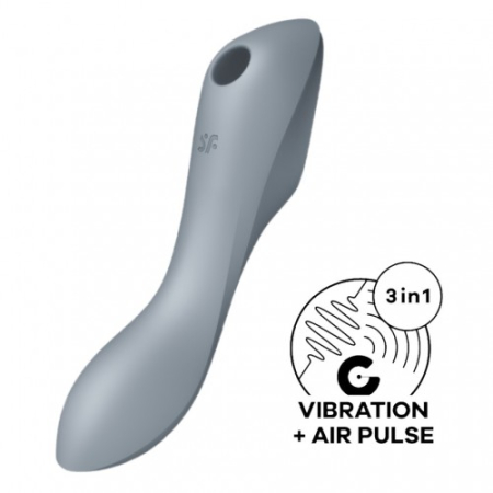 Вакуумный вибростимулятор для клитора и точки G серый Curvy Trinity 3 Satisfyer 