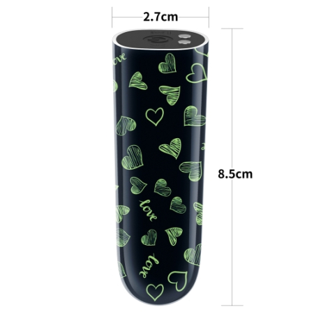Перезаряжаемый мини вибратор светящийся в темноте LoveToy Heart Massager