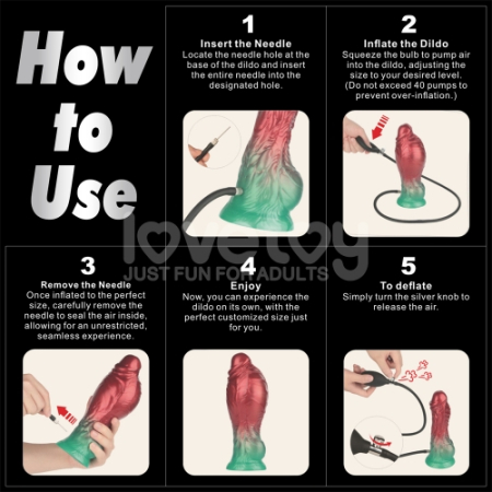 Надувной фаллоимитатор на присоске AERОSX Inflatable Dildo 21 см