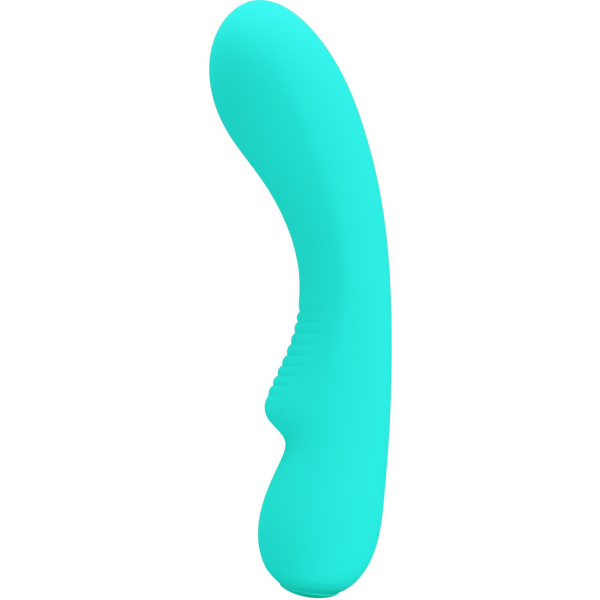 Перезаряжаемый изогнутый вибратор для точки G Pretty Love Matt Super Soft Silicone бирюзовый