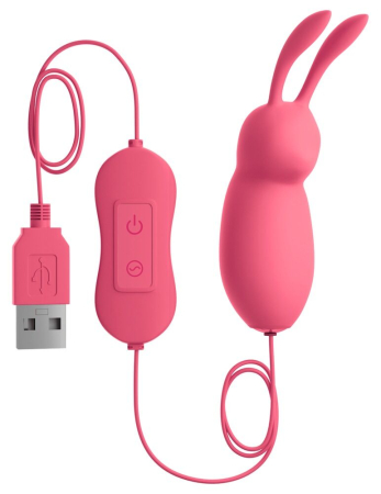 Перезаряжаемая вибропуля розовая с проводным управлением OMG! #Cute Vibrating Bullet