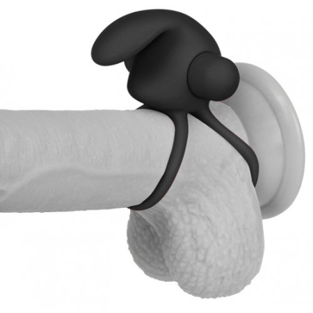 Двойное виброкольцо Power Clit Duo Silicone Cockring чёрное