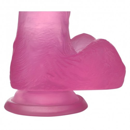 Розовый фаллос Jelly Studs Crystal Dildo Medium 18 см