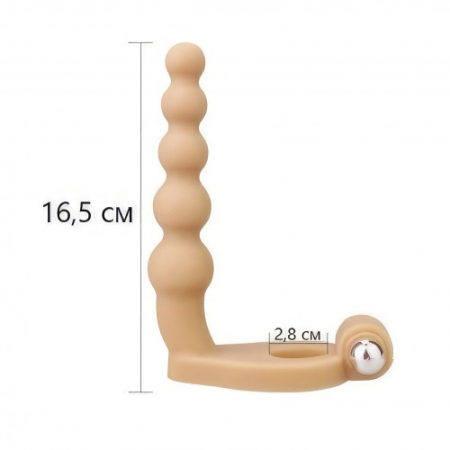 Насадка для двойного проникновения с вибрацией The Ultra Soft Bead 16,5 см
