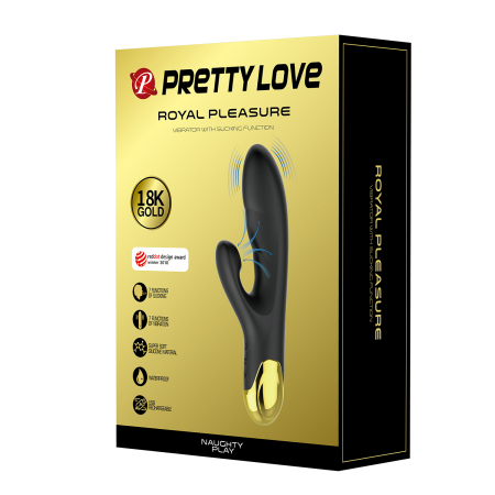Вибратор-кролик с вакуумным стимулятором клитора Pretty Love Royal