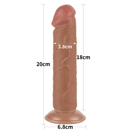 Двухслойный реалистичный фаллоимитатор Sliding Skin Dual Layer Dong 20 cv