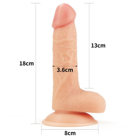 Реалистичный фаллоимитатор на присоске The Ultra Soft Dude 18 см