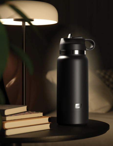 Мастурбатор в виде бутылки PDX Fap Flask Thrill Seeker Discreet Stroker Black Bottle