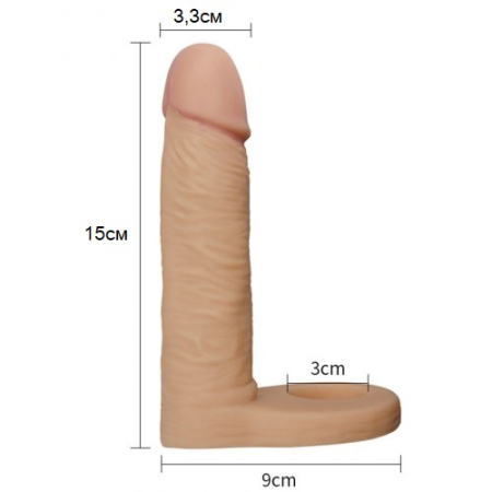 Реалистичная насадка для двойного проникновения The Ultra Soft Double 15 см