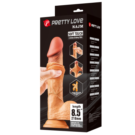 Реалистичный фаллоимитатор на присоске Pretty Love Najm 21,8 см
