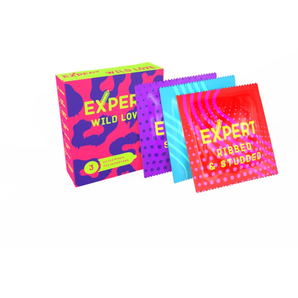 Презервативы ребристые с точками EXPERT Wild Love (3 шт)