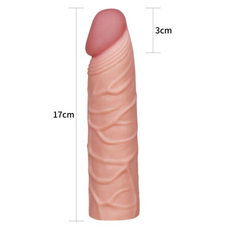 Удлиняющая насадка на пенис телесная X-Tender Penis Sleeve + 3 см