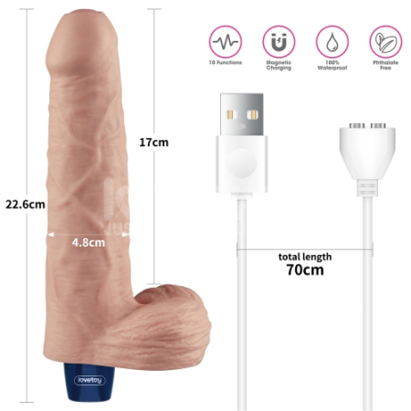Реалистичный вибратор REAL SOFTEE 22,6 см