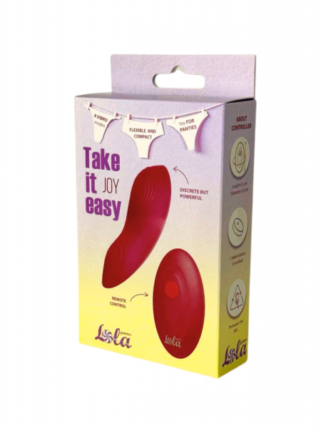 Перезаряжаемый вибратор в трусики с пультом ДУ бордовый Take it Easy Joy