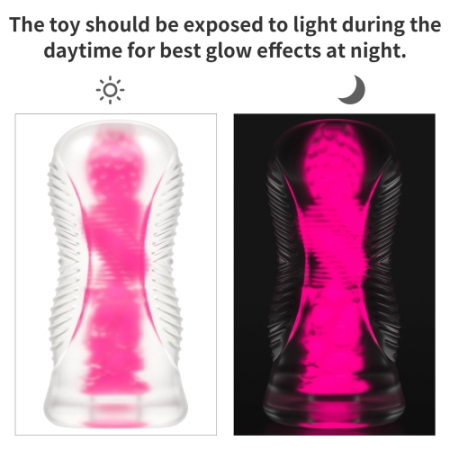 Прозрачный мастурбатор светящийся в темноте Lumino Play Pink Glow