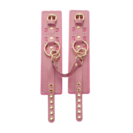 Оковы розовые с надписью SEX (фетр, золото) Crazy Handmade