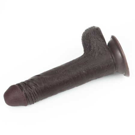 Черный фаллоимитатор на присоске Lovetoy Sliding-Skin Dual Layer Dong 18 см