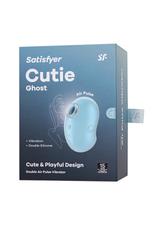 Вакуумно-волновой стимулятор клитора с вибрацией голубой Cutie Ghost Satisfyer 